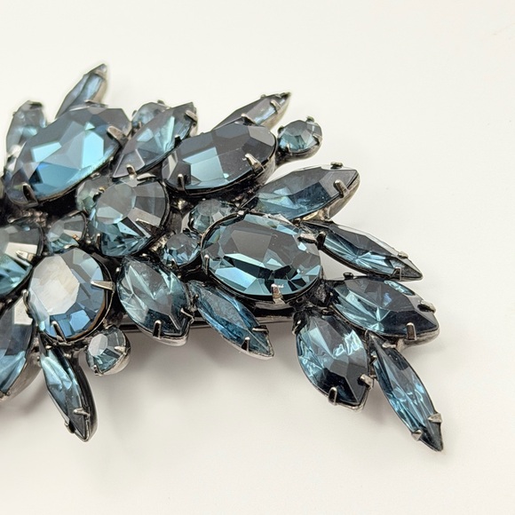 Jennifer Behr Teal Crystal Floral Hair Clip main image 8